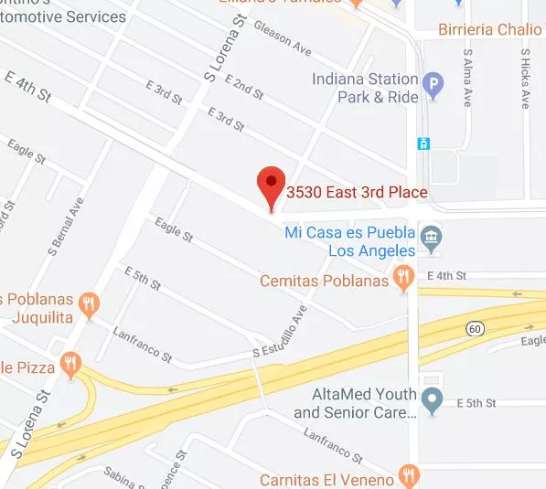 Map of East LA Los Angeles Business Source Center - Barrio Planners, Inc